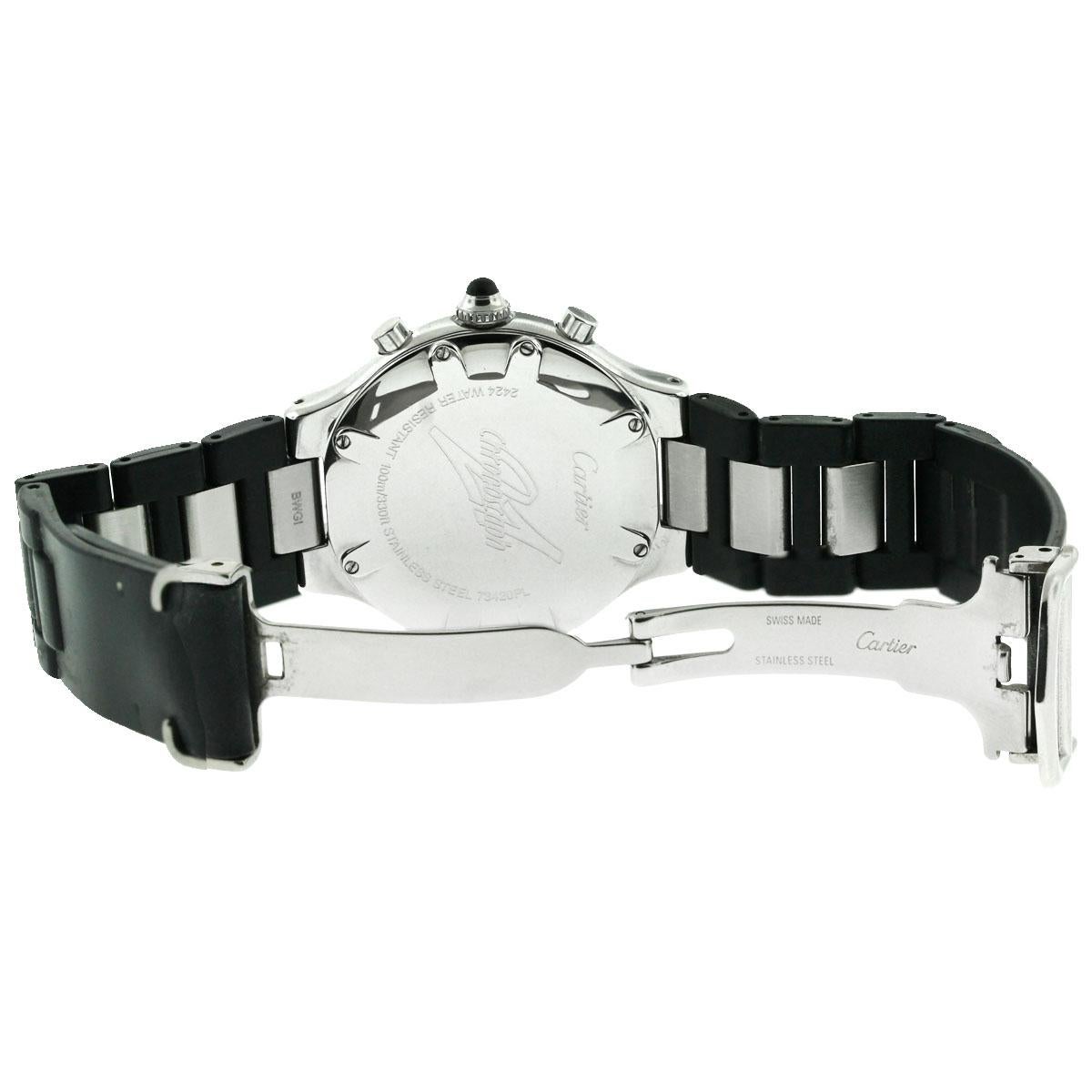 Cartier Must 21 Chronoscaph Black Dial Stainless Steel Men's Watch 3