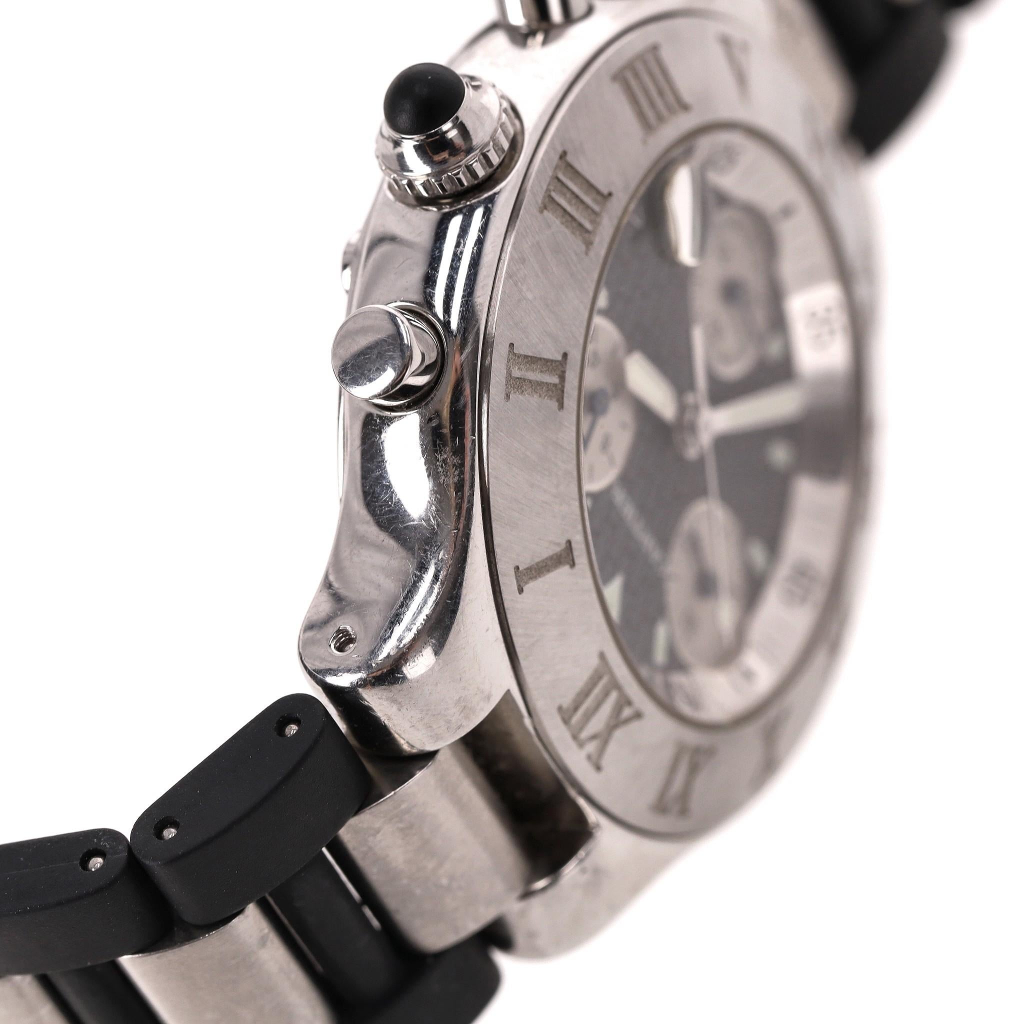 Cartier Must 21 Chronoscaph Stainless Steel Watch For Sale 5