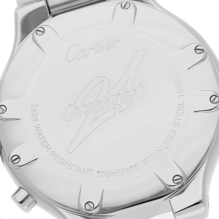 Women's Cartier Must 21 Chronoscaph White Rubber Steel Ladies Watch W10184U2