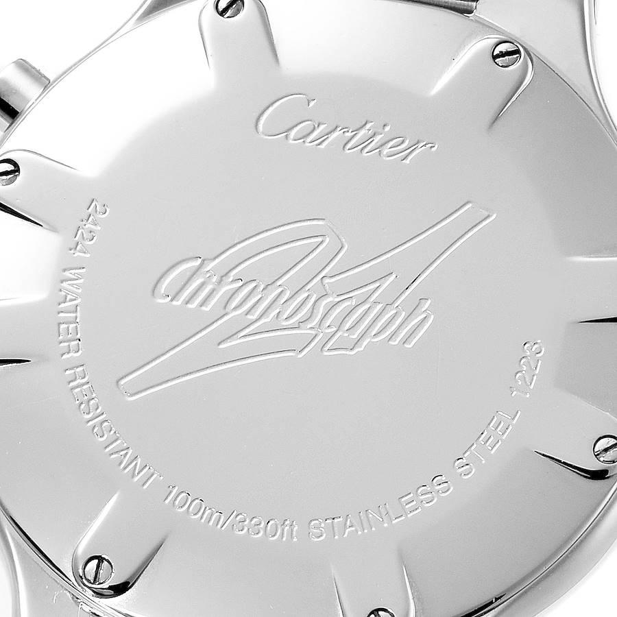 Cartier Must 21 Chronoscaph White Rubber Unisex Watch W10184U2 In Excellent Condition In Atlanta, GA