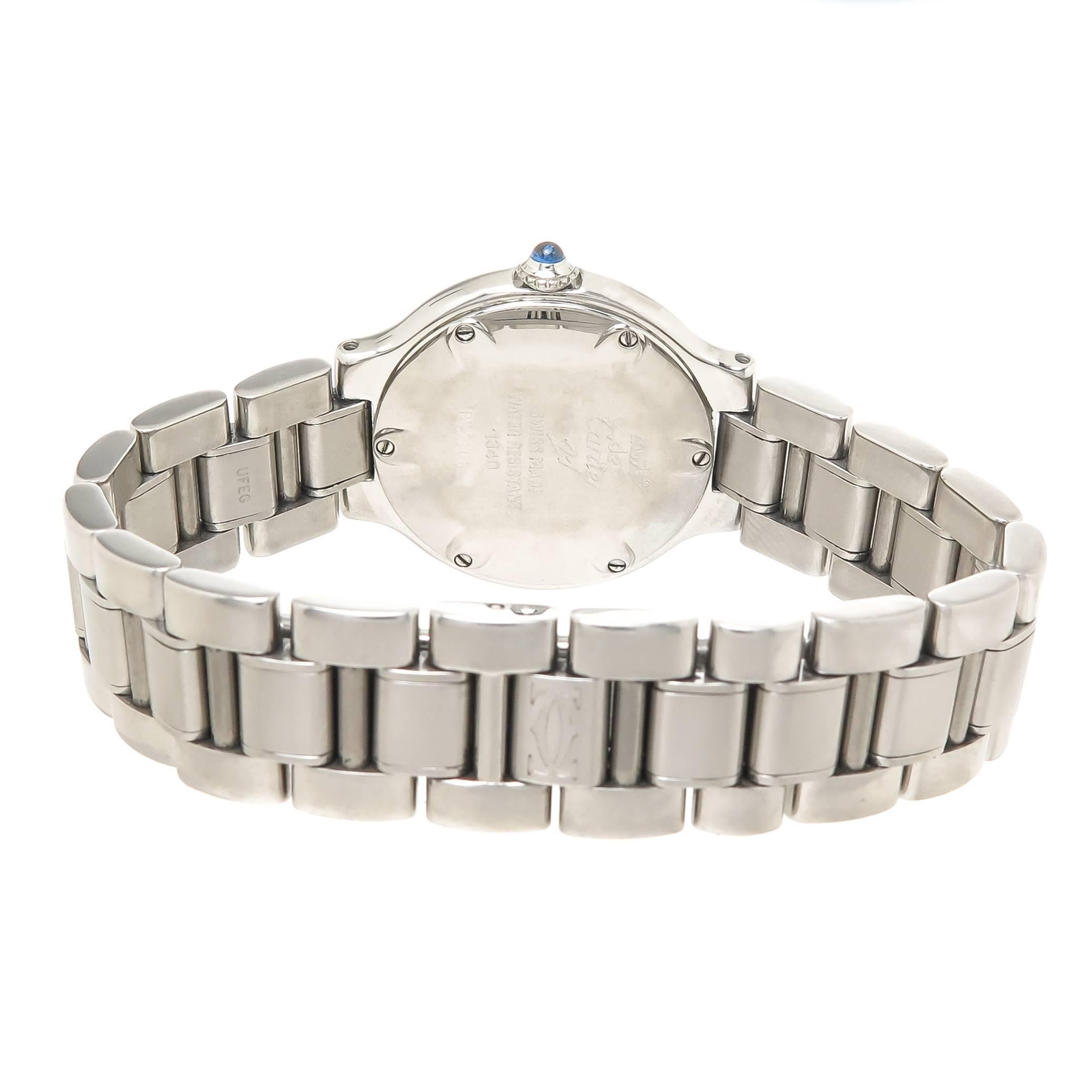 Cartier Ladies Stainless Steel Must 21 Quartz Wristwatch In Excellent Condition In Chicago, IL