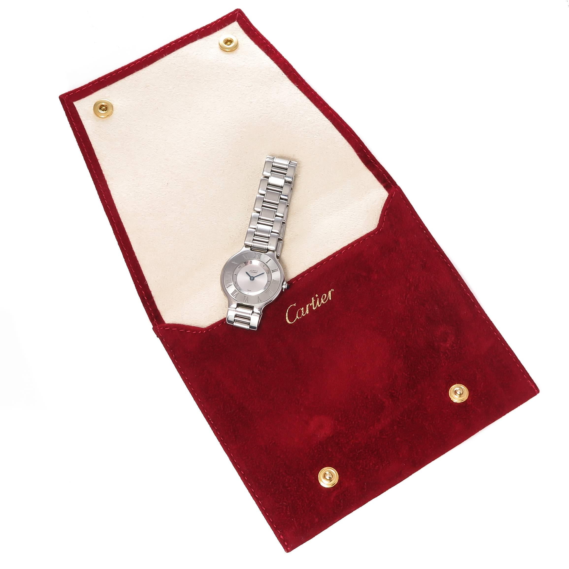 Women's Cartier Ladies Stainless Steel Must 21 Quartz Wristwatch