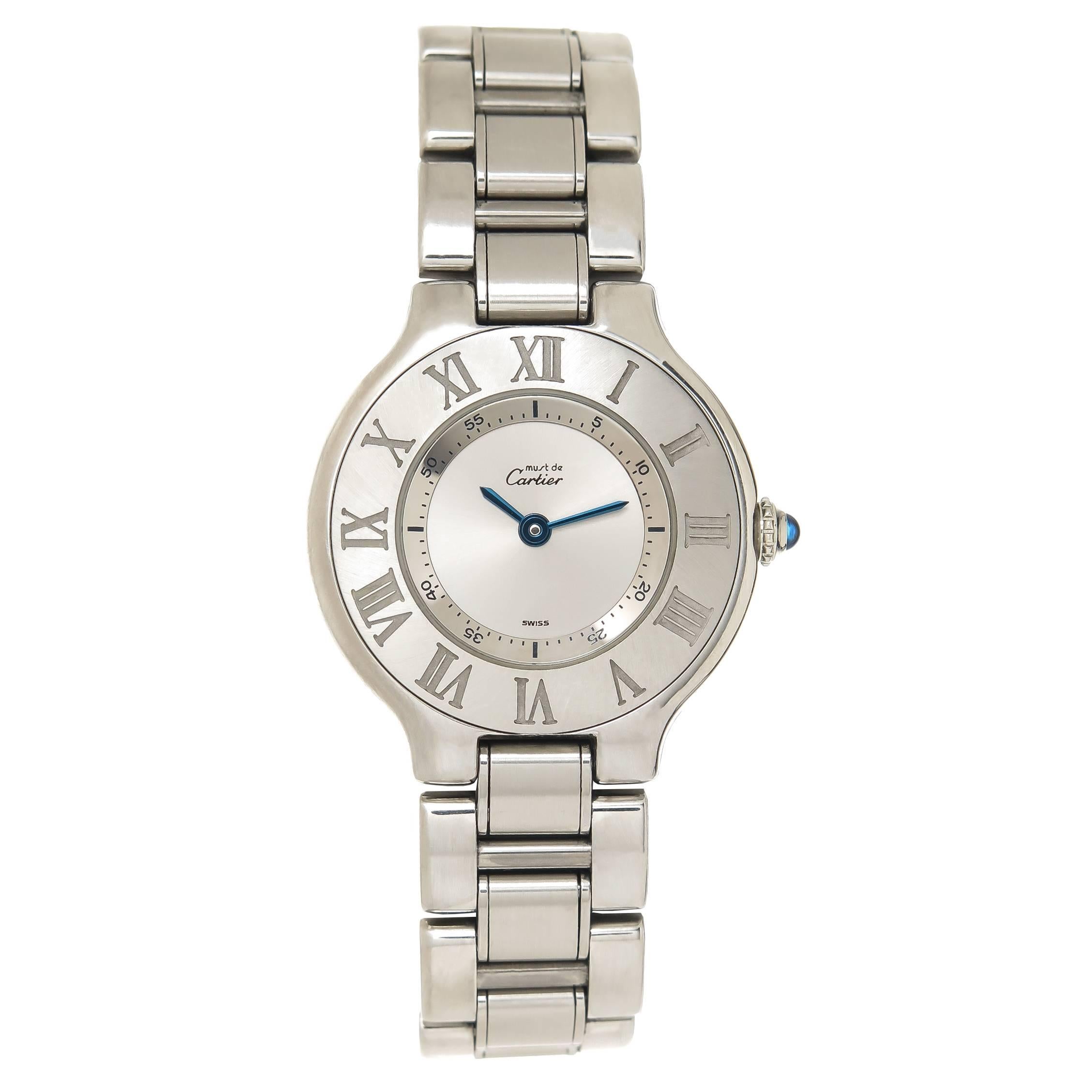 Cartier Ladies Stainless Steel Must 21 Quartz Wristwatch