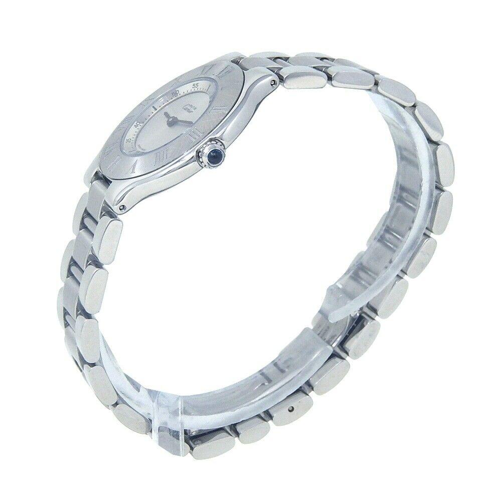 Brand: Cartier
Band Color: Stainless Steel	
Gender:	Women's
Case Size: 28-31.5mm	
MPN: Does Not Apply
Lug Width: 16mm	
Features:	12-Hour Dial, Arabic Numerals, No Hour Marks, No Second Hand, Roman Numerals, Sapphire Crystal, Swiss Made, Swiss
