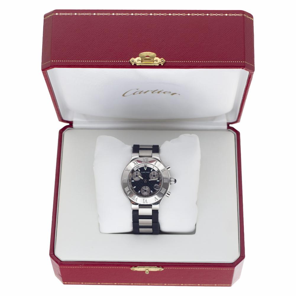 Cartier Must 21 W10125U2, Esfera Negra, Certificado y Garantía 3