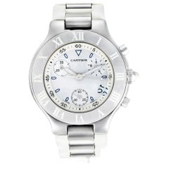 Cartier Must 21 W10184U2, White Dial, Certified and Warranty