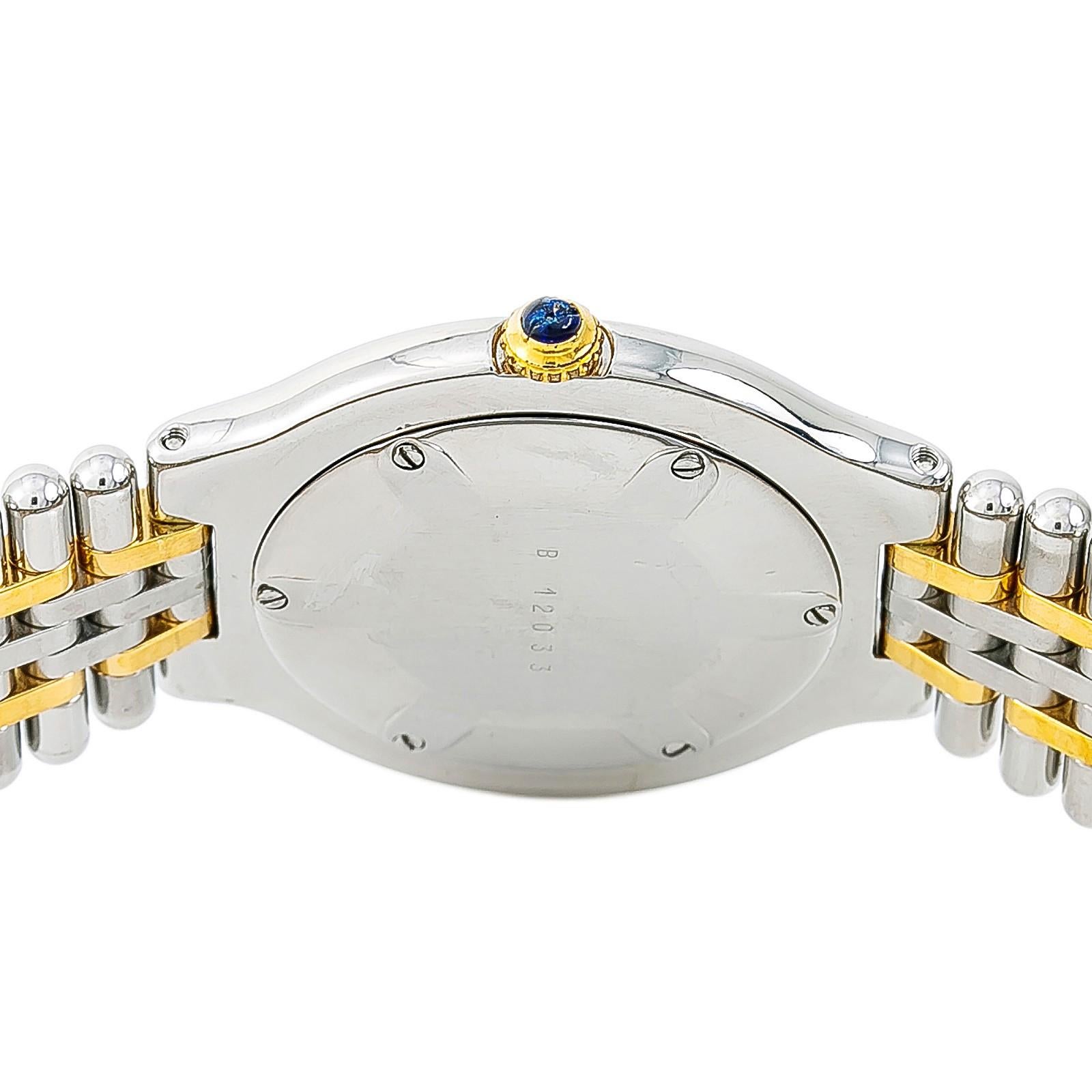 Cartier Must 21 Women's Quartz Watch Cream Dial Two-Tone Ss In Good Condition In Miami, FL