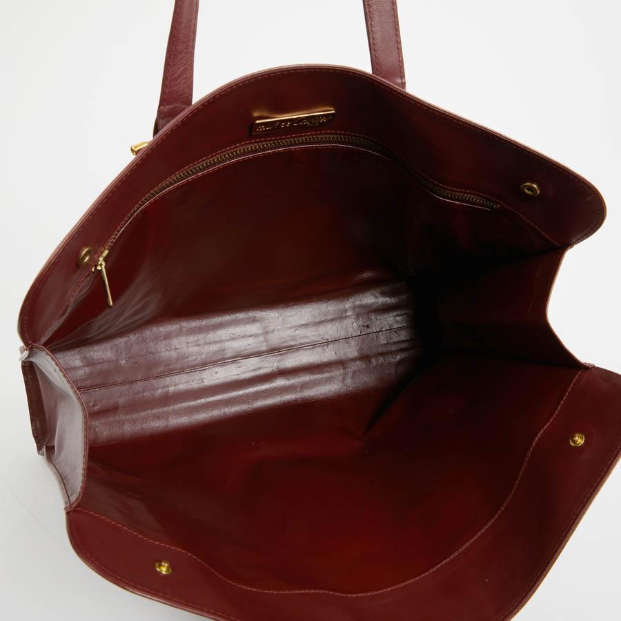 CARTIER Must Burgundy Tote Bag In Vintage Box Leather 2