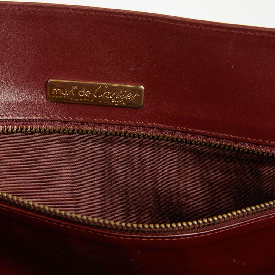 CARTIER Must Burgundy Tote Bag In Vintage Box Leather 3