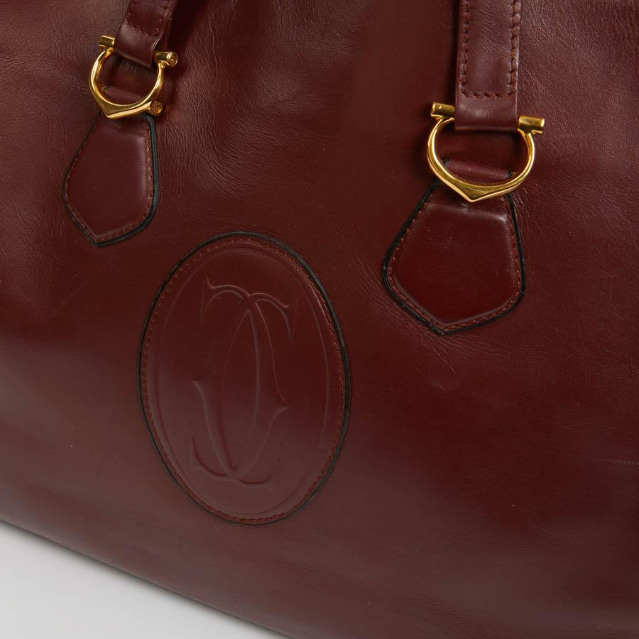 Women's or Men's CARTIER Must Burgundy Tote Bag In Vintage Box Leather