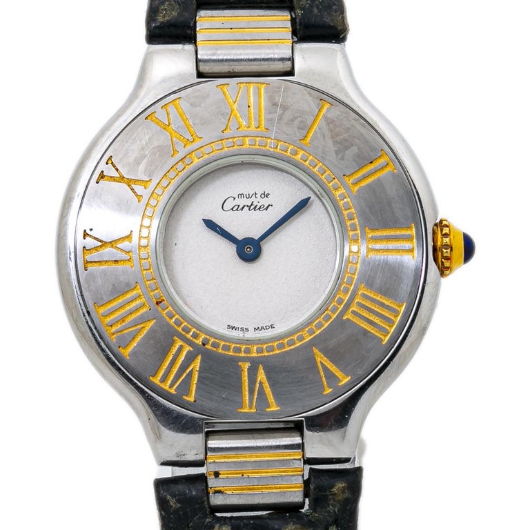 Cartier Must De 21 Deployment Clasp Ladies Quartz Watch For Sale at 1stDibs