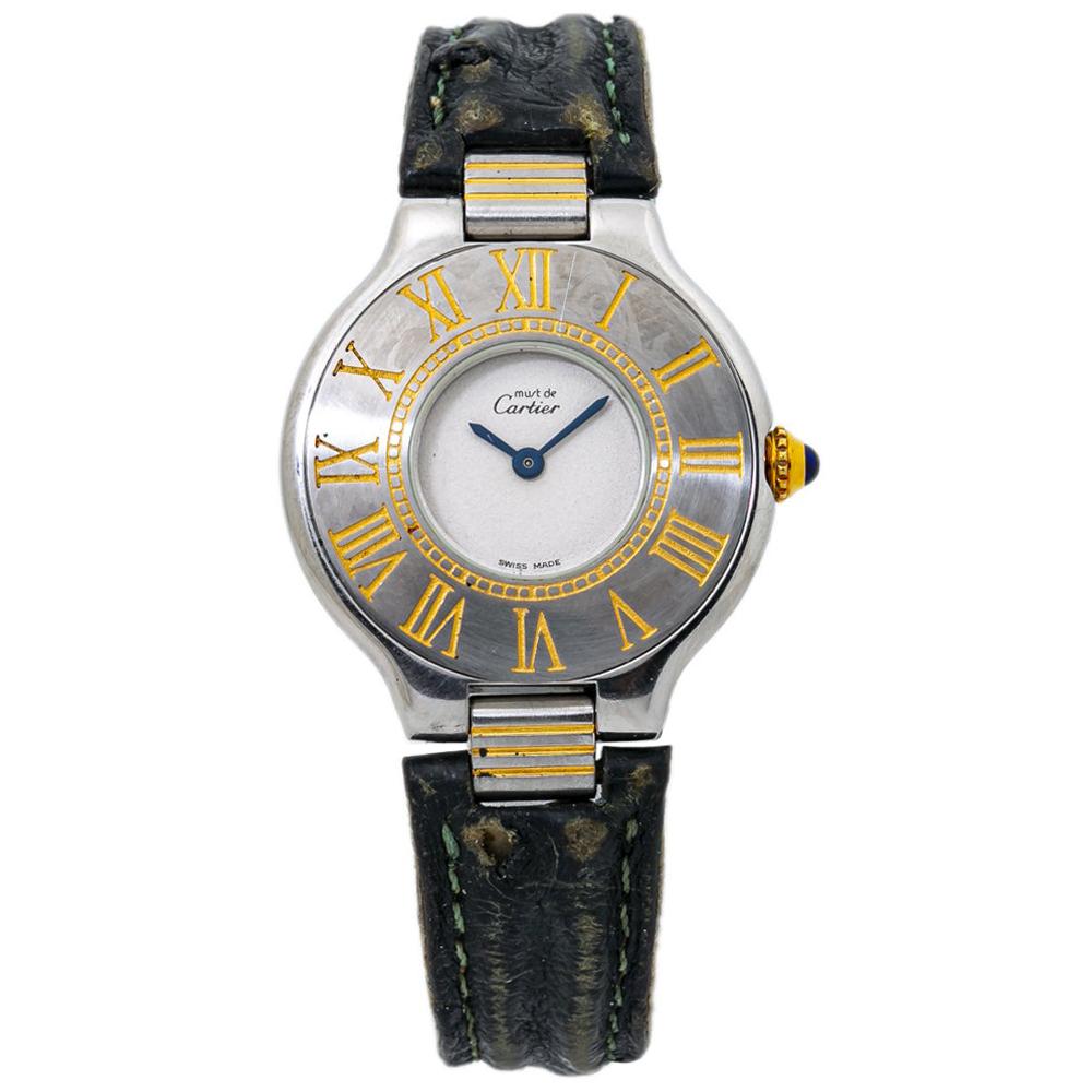 Cartier Must De 21 Deployment Clasp Ladies Quartz Watch For Sale