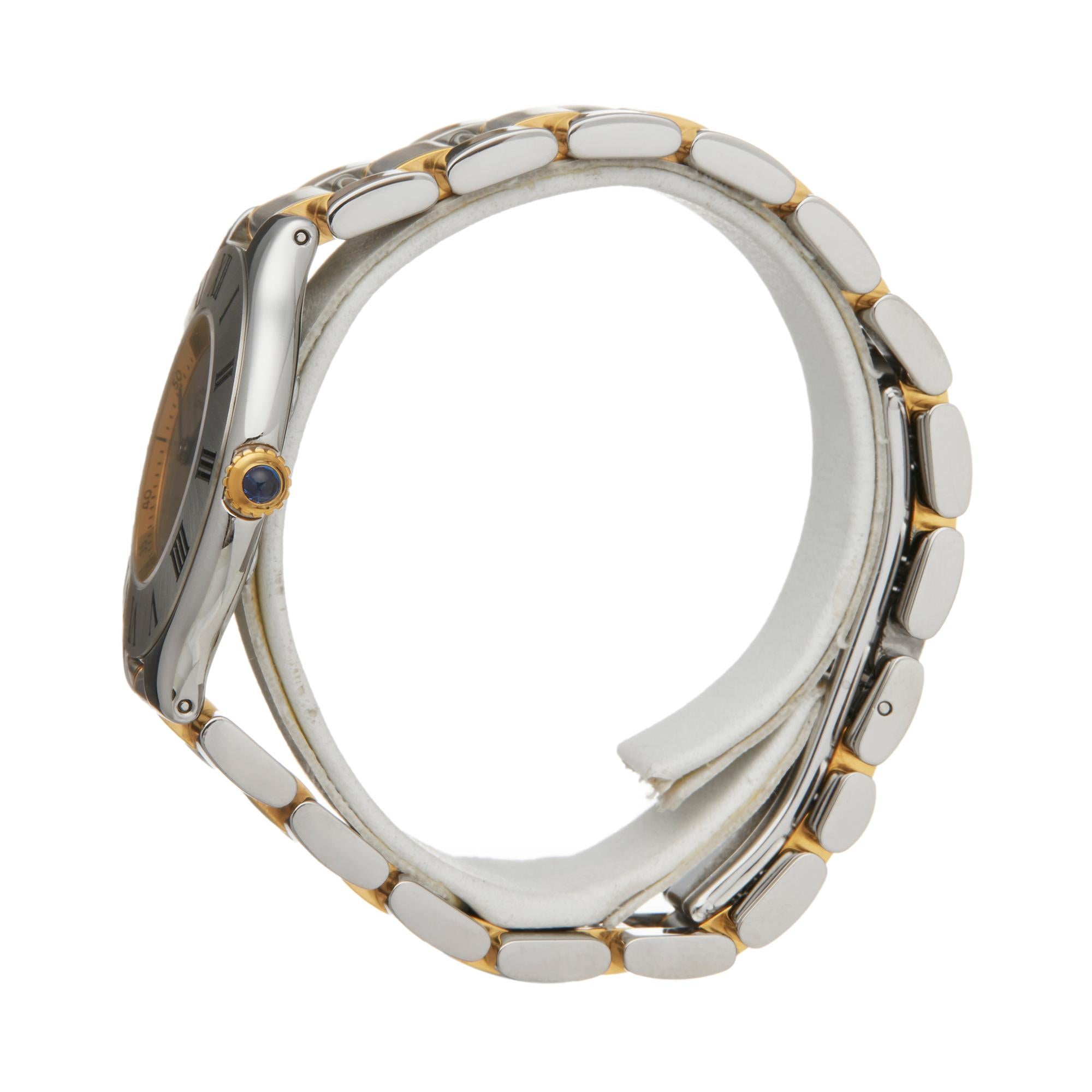 Cartier Must de 21 Stainelss Steel and 18K Yellow Gold 1330 In Excellent Condition In Bishops Stortford, Hertfordshire