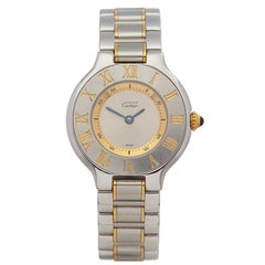 Cartier Must De 21 Stainless Steel and Yellow Gold Plated 1340 or W10073R6