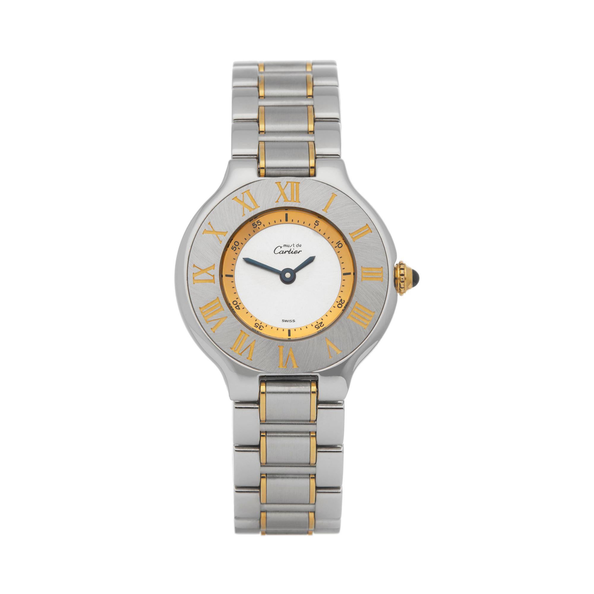 Cartier Must De 21 Stainless Steel & Yellow Gold 1340