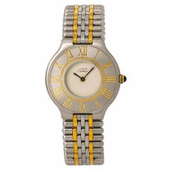 Cartier Must De 21 Women's Quartz Watch Cream Dial Two-Tone Stainless Steel