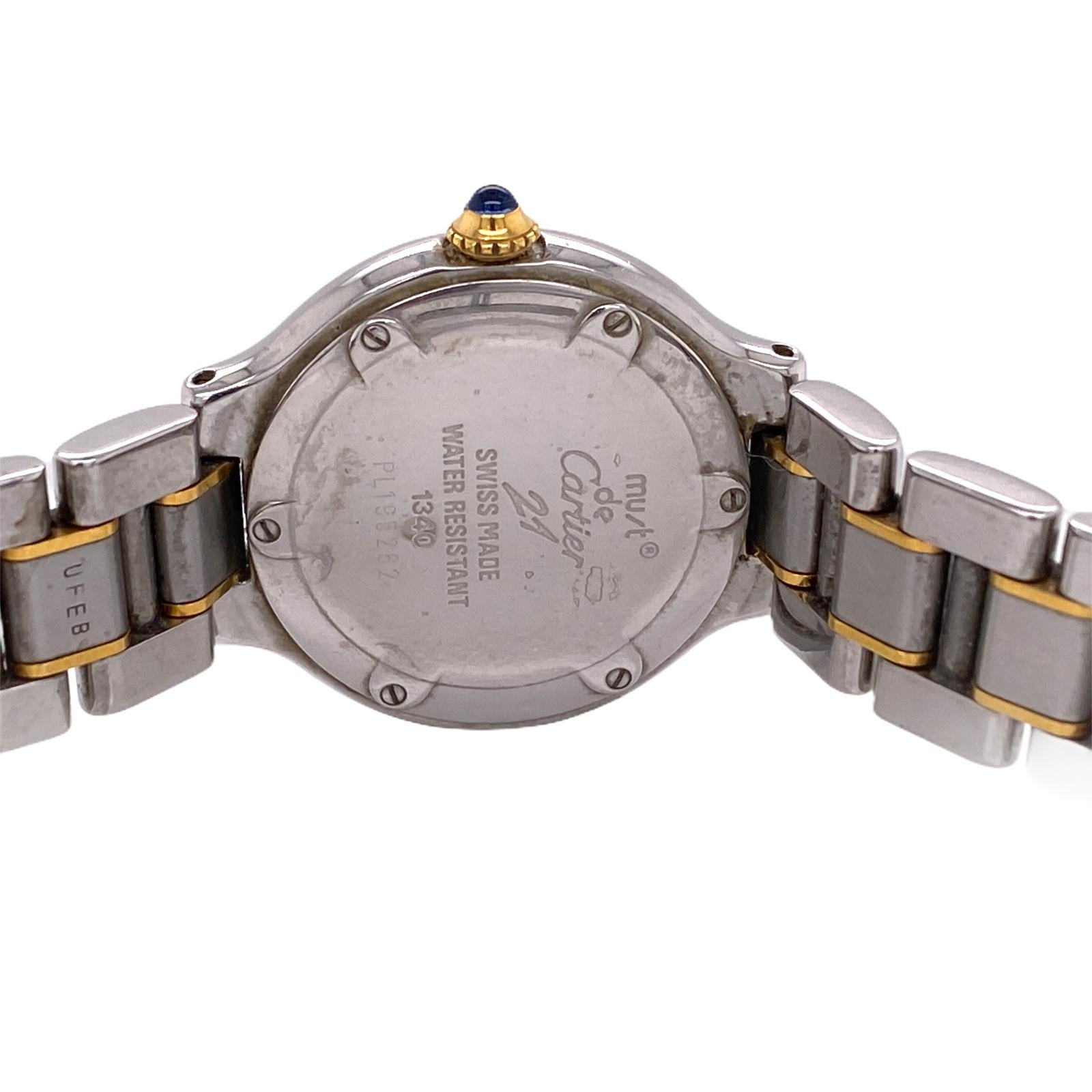 Modern Cartier Must De 21 Yellow Gold Stainless Steel Two-Tone Quartz Watch