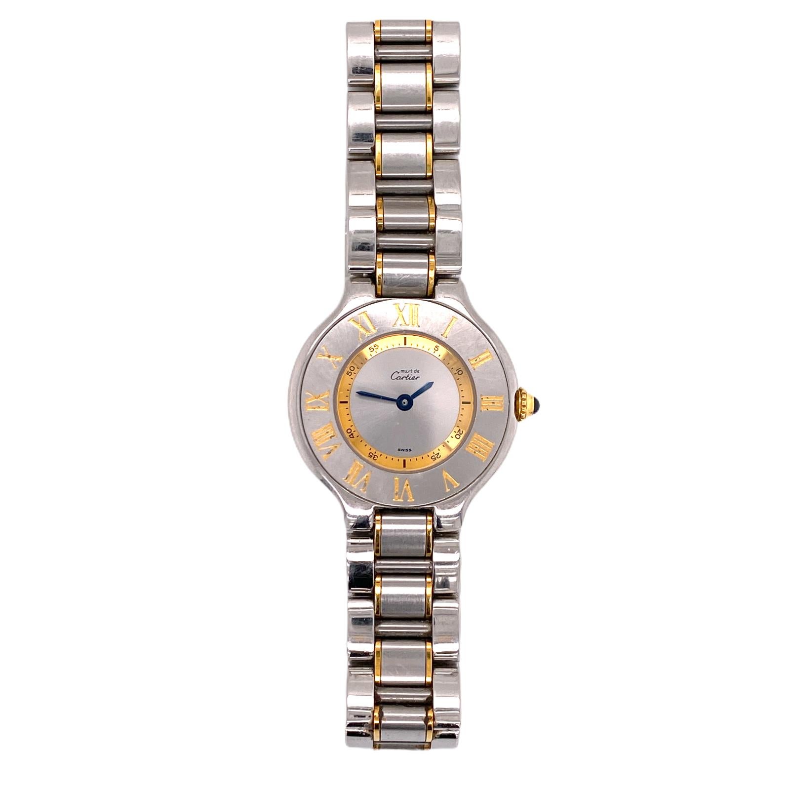 Women's Cartier Must De 21 Yellow Gold Stainless Steel Two-Tone Quartz Watch