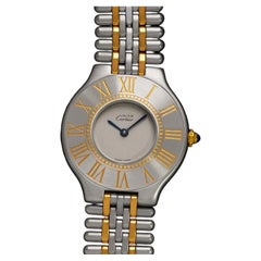 Cartier Must De 21C Mens Midsize Unisex Watch - Stainless Steel & 18K Gold