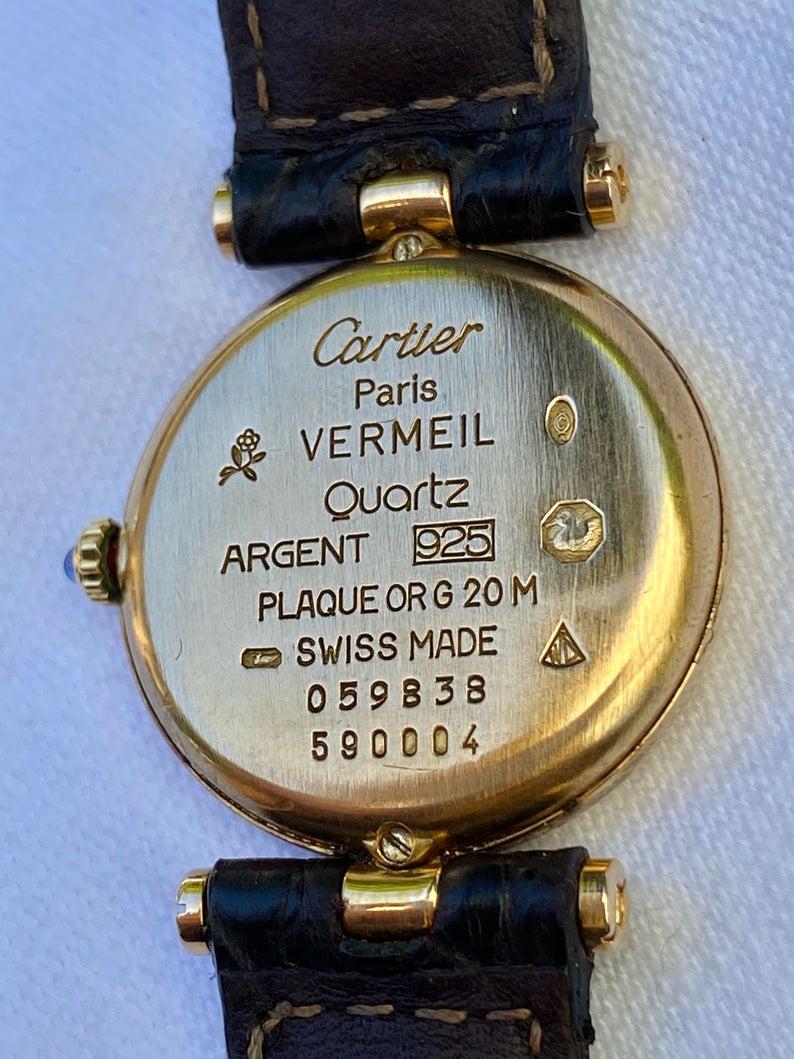 cartier paris 925 argent plaque or g20m swiss