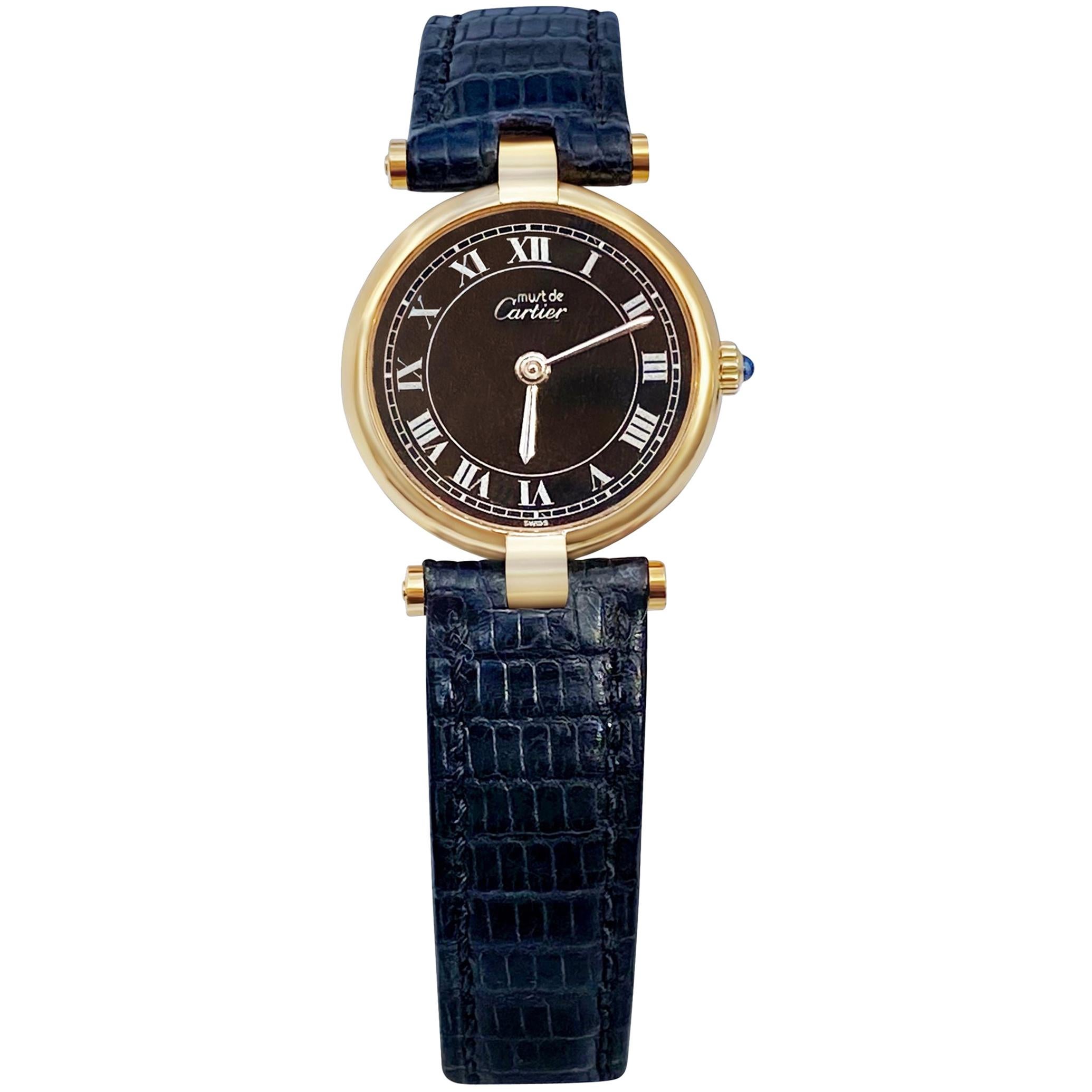 Montre Femme Cartier "Must De" Vermeil Argent sur 1stDibs | montre cartier  925 argent plaque or g20m prix, montre cartier paris 925 argent plaque or  g20m swiss prix, must de cartier quartz japan movt