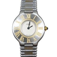 Cartier Must De Cartier 21 Ladies Gold and Steel Quartz Wristwatch