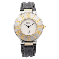 Cartier Must de Cartier 21 Stainless Steel & Gold Date Quartz Men's Watch