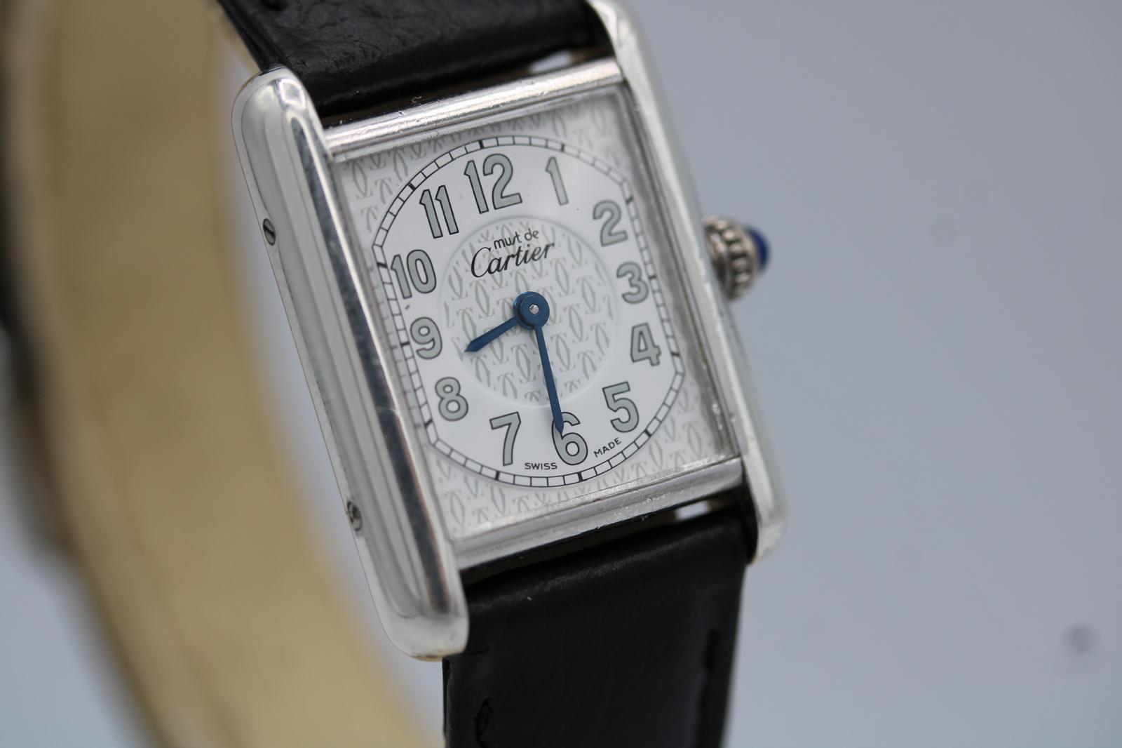 Must de Cartier 2416 22x30mm 1999 Carte di servizio astuccio in vendita 2