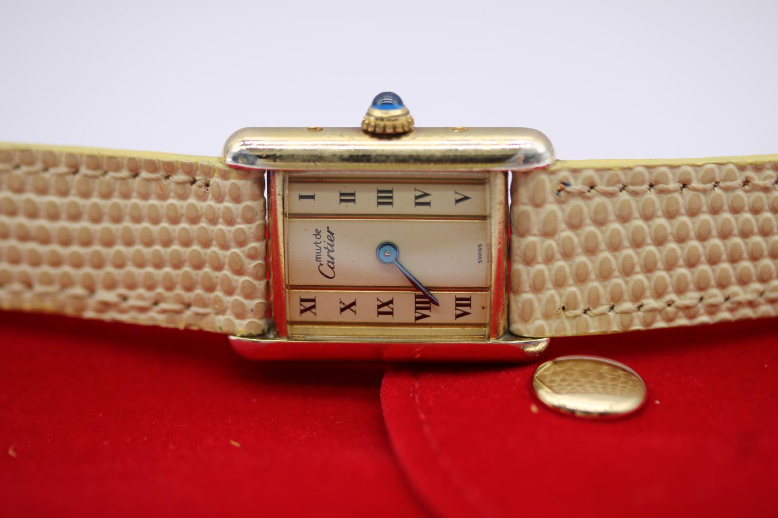 Must de Cartier 5057001  Quadrante con numeri romani  Cassa placcata in oro in vendita 10