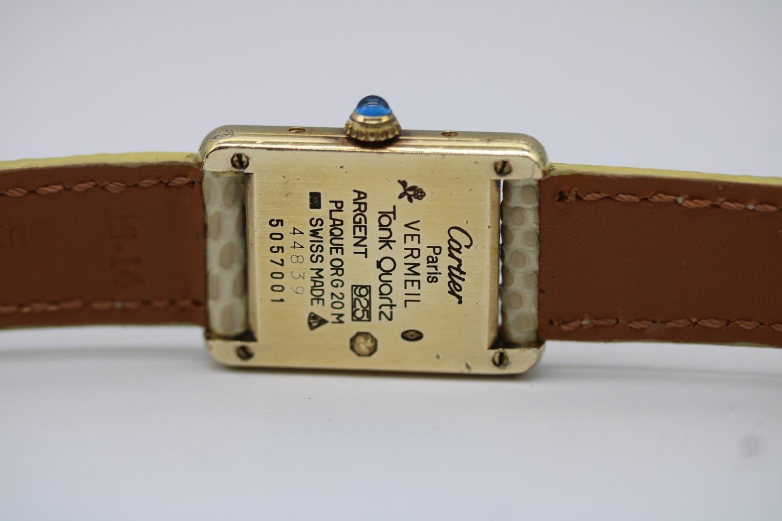 Must de Cartier 5057001  Quadrante con numeri romani  Cassa placcata in oro In condizioni buone in vendita a London, GB
