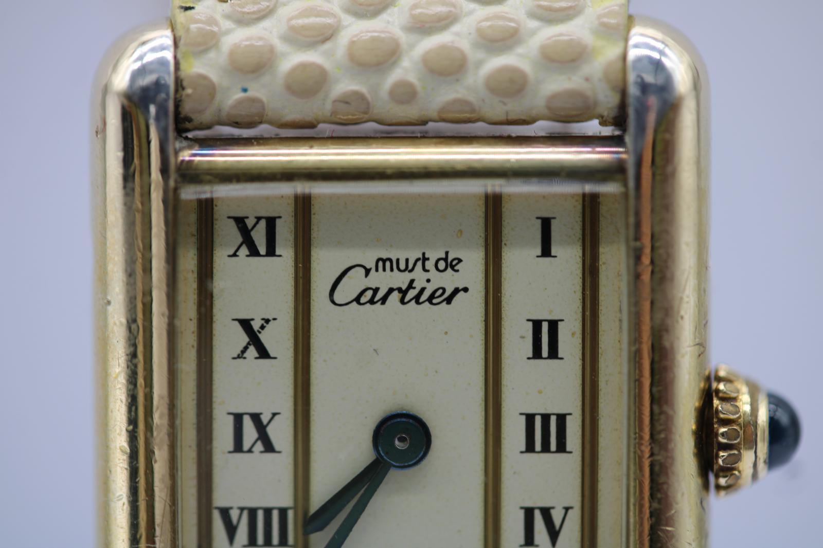 Must de Cartier 5057001  Quadrante con numeri romani  Cassa placcata in oro in vendita 4