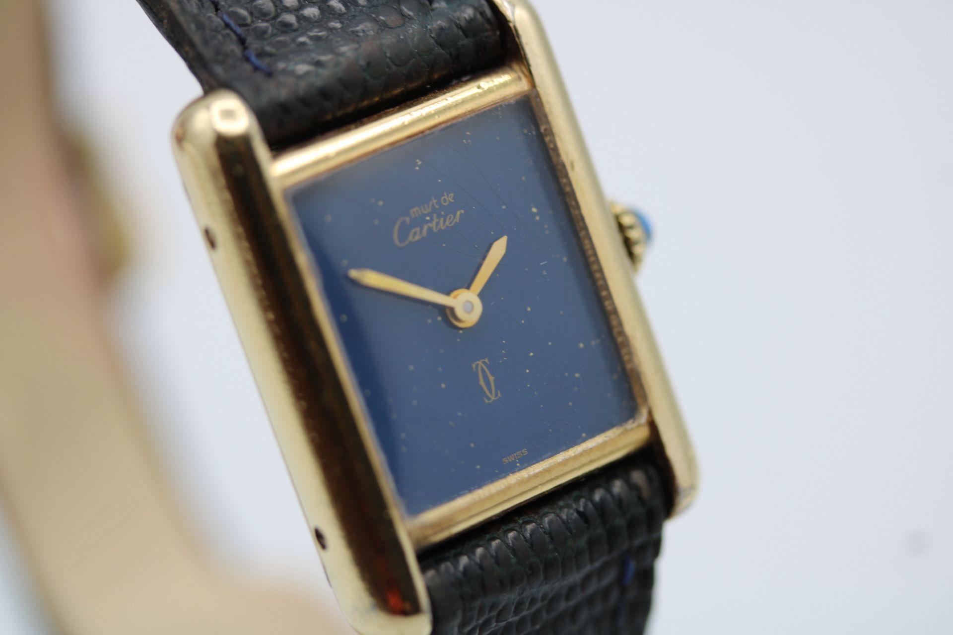 Cartier Must de Cartier Blue Lapis Dial – Mechanical Wind (1980s) im Angebot 6