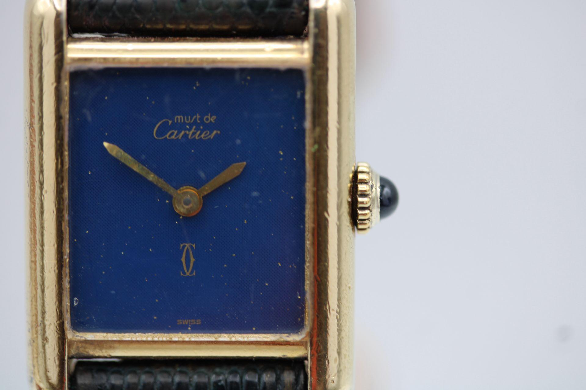 Cartier Must de Cartier Blue Lapis Dial – Mechanical Wind (1980s) im Angebot 8