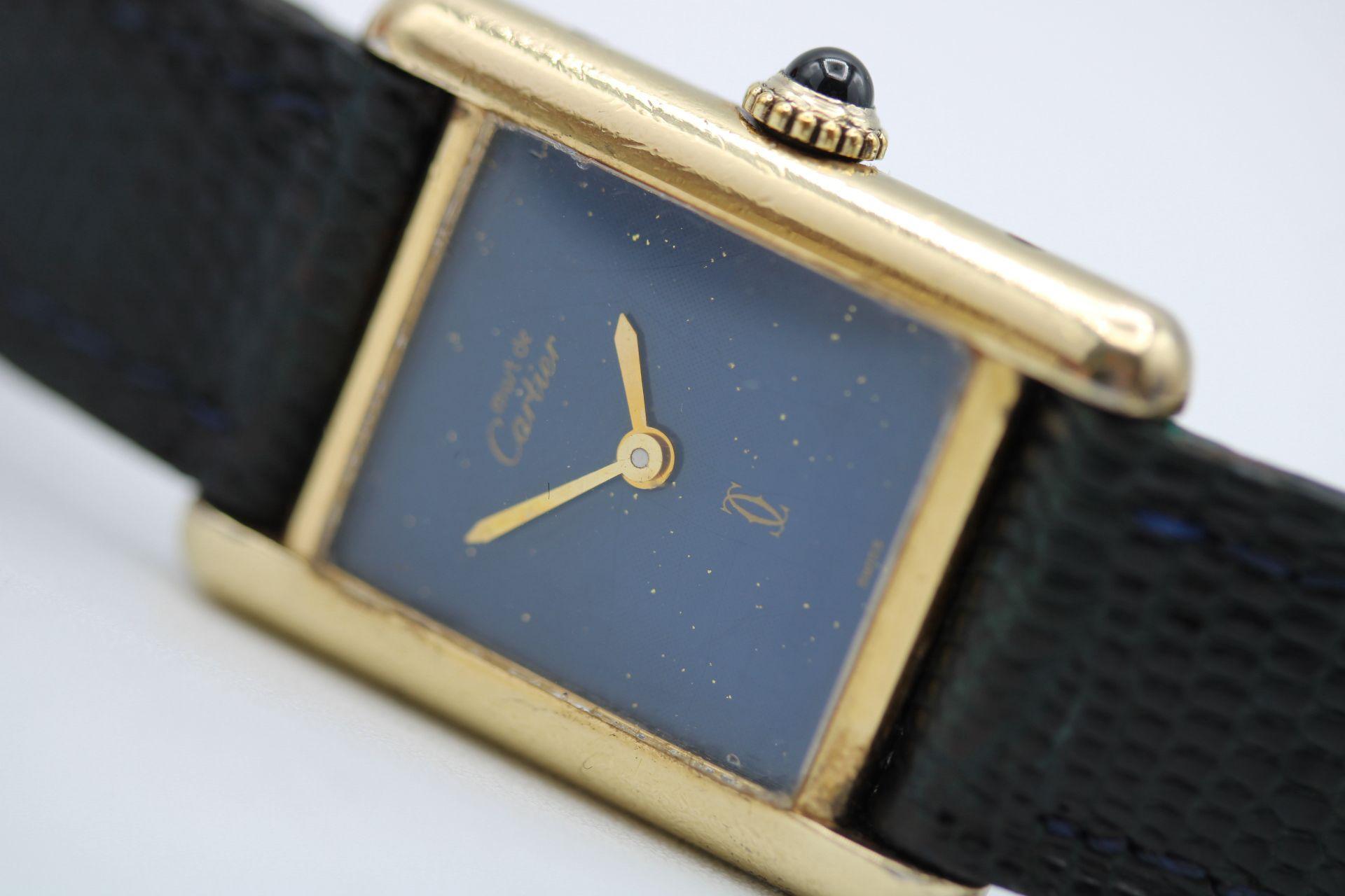 Cartier Must de Cartier Blue Lapis Dial – Mechanical Wind (1980s) im Angebot 12