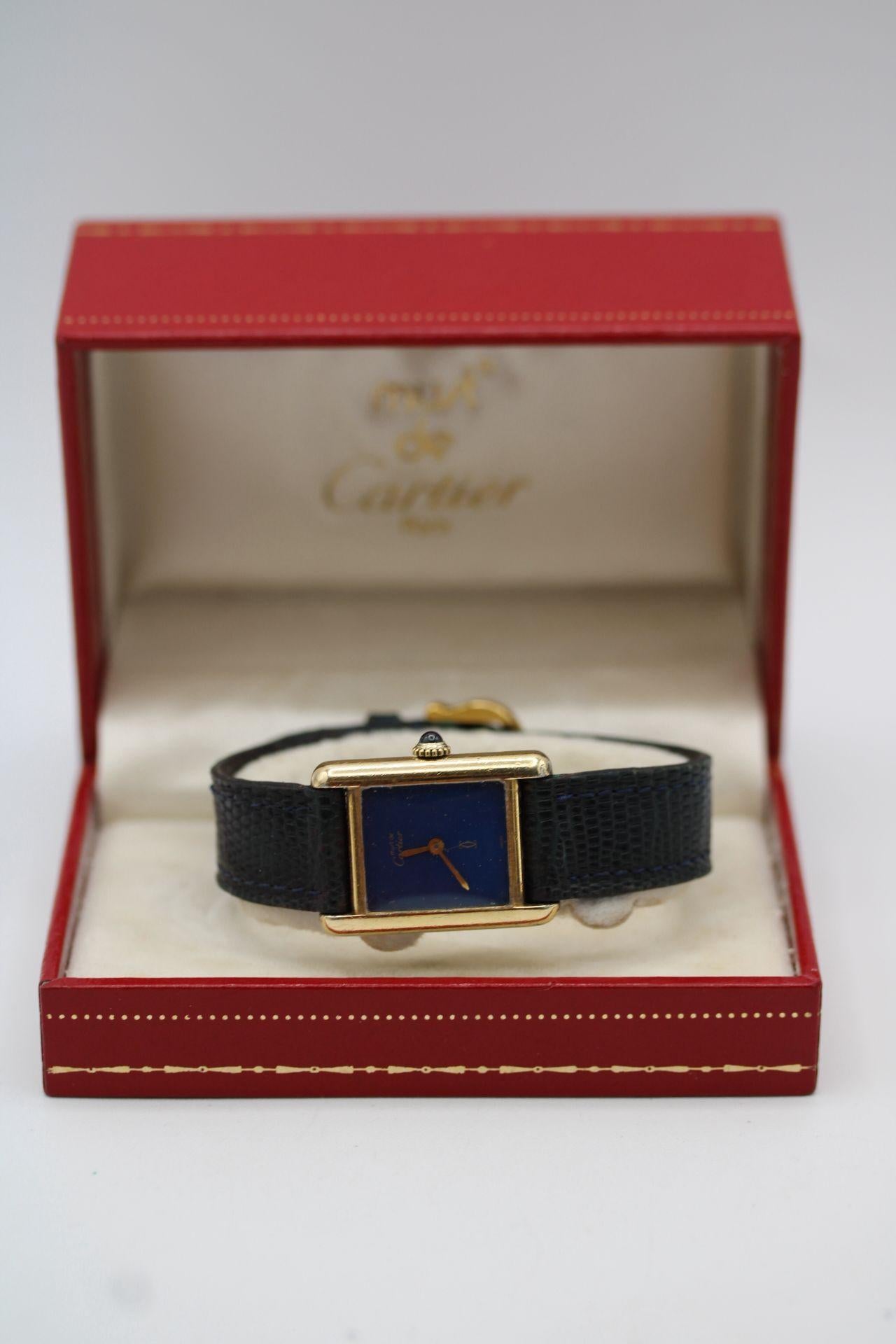 Cartier Must de Cartier Blue Lapis Dial – Mechanical Wind (1980s) im Angebot 2