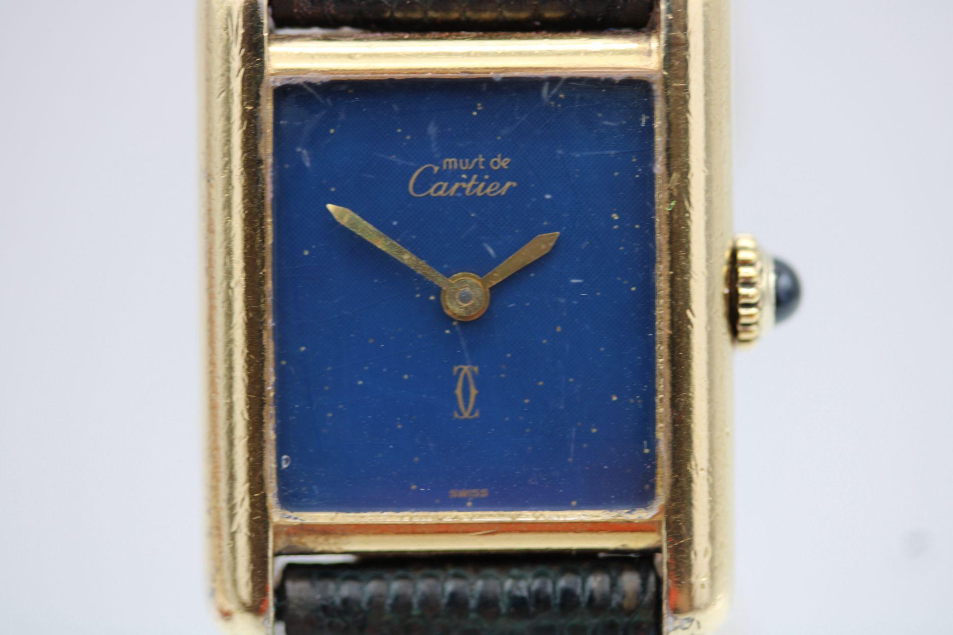Cartier Must de Cartier Blue Lapis Dial – Mechanical Wind (1980s) im Angebot 3