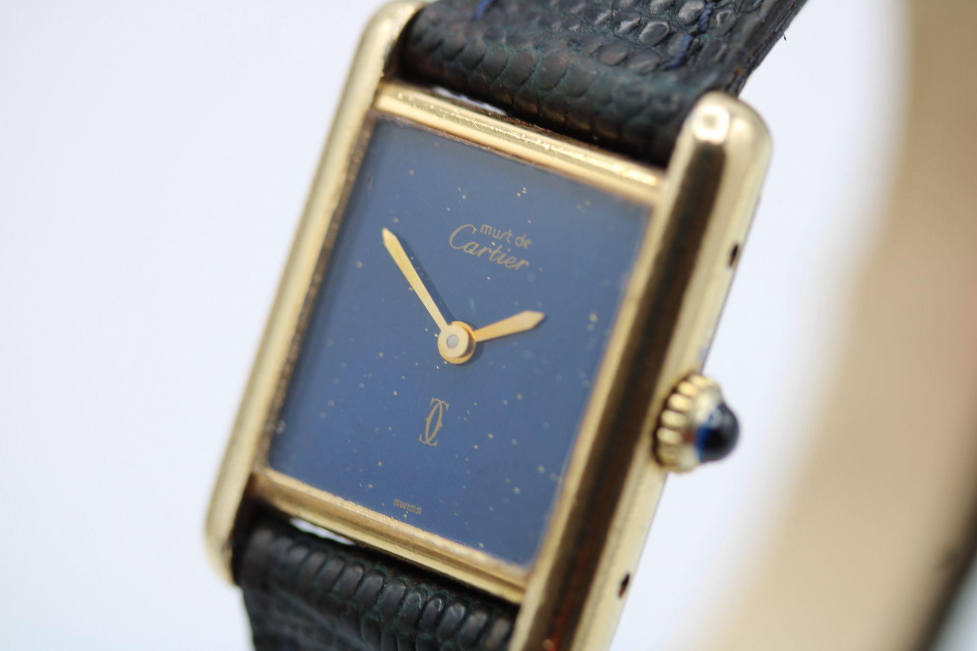 Cartier Must de Cartier Blue Lapis Dial – Mechanical Wind (1980s) im Angebot 4