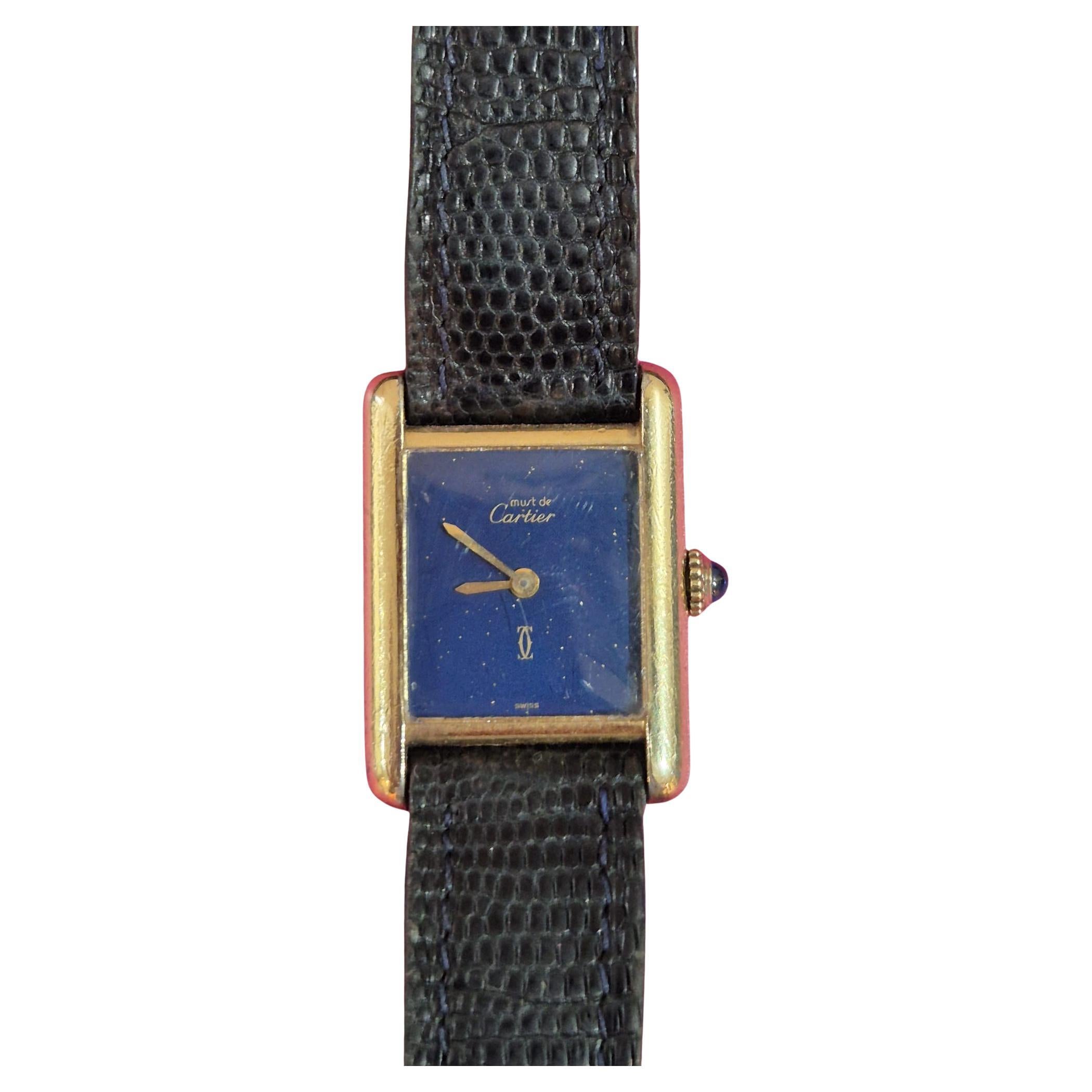 Cartier Must de Cartier Blue Lapis Dial – Mechanical Wind (1980s)