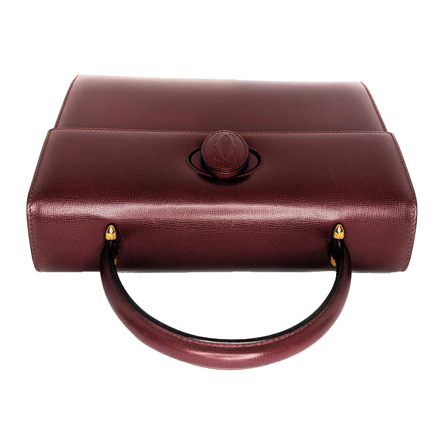 Cartier Must de Cartier Bordeaux Kalbsleder Handtasche für Damen oder Herren