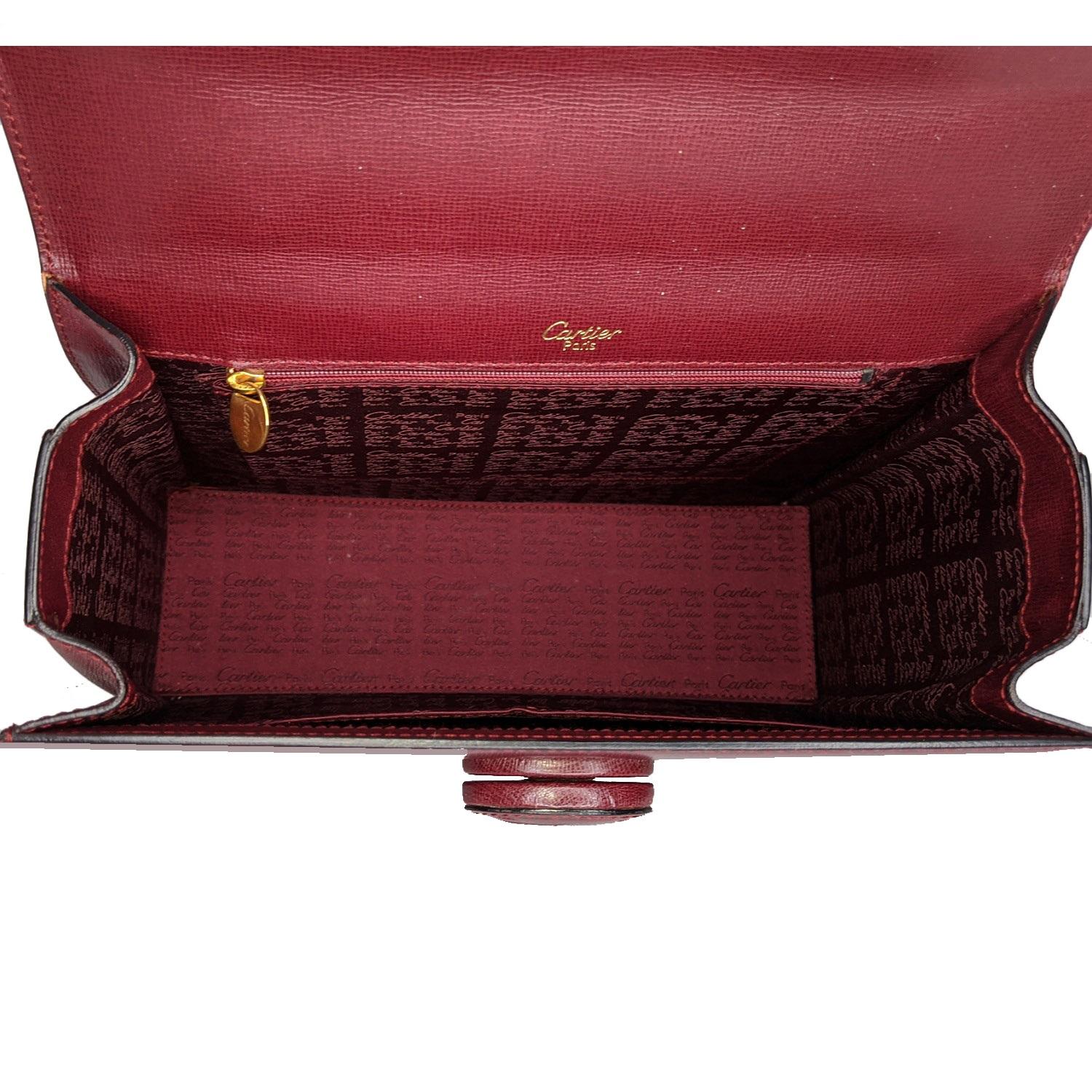 Cartier Must de Cartier Bordeaux Kalbsleder Handtasche 2