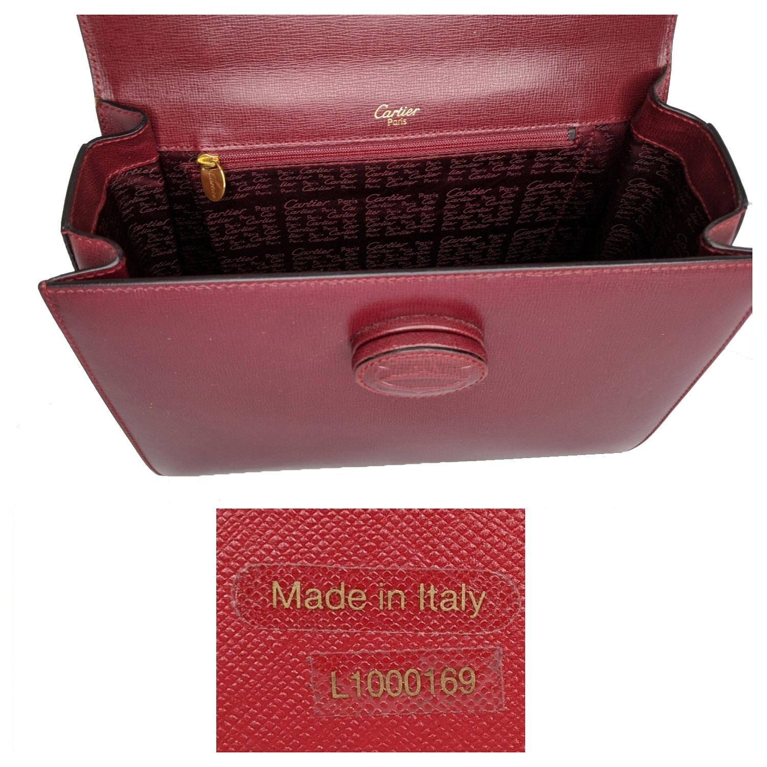Cartier Must de Cartier Bordeaux Kalbsleder Handtasche 3
