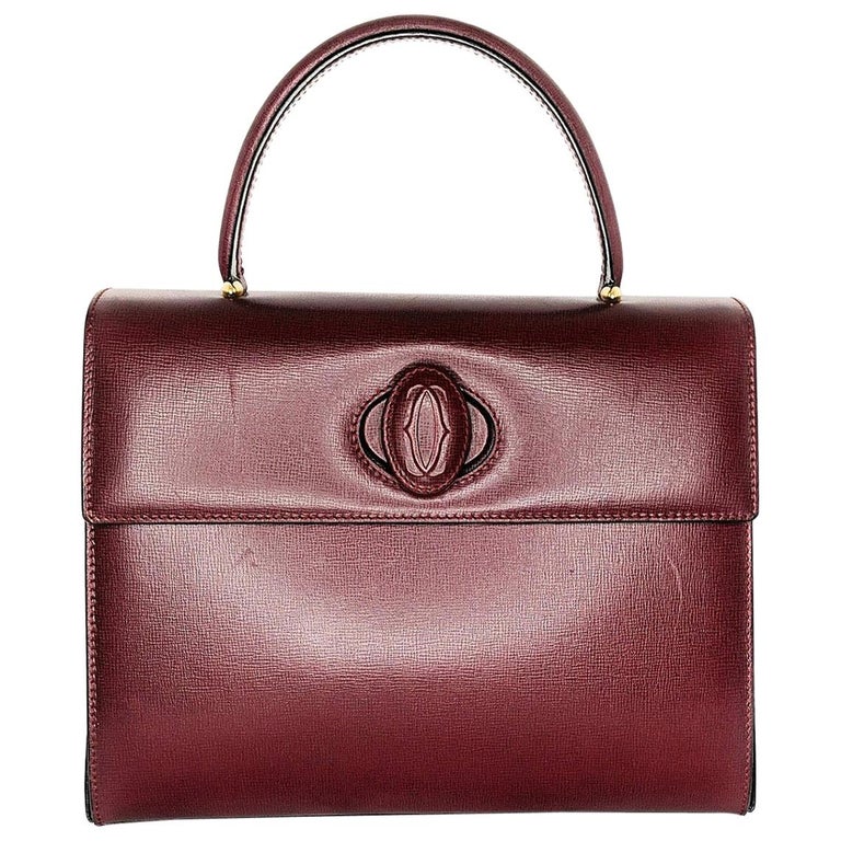Cartier Must de Cartier Bordeaux Calf Leather Handbag at 1stDibs