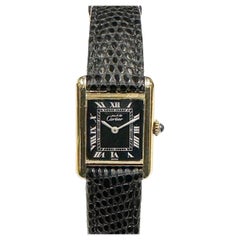Retro Cartier Must De Cartier Classic Tank Vermeil Mid Size Quartz Wrist Watch