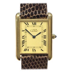 Cartier Must de Cartier Classic Vermeil Quartz Tank Wristwatch