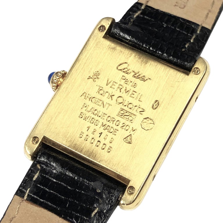 Cartier Must De Cartier Classic Vermeil Tank Quartz Wristwatch at ...