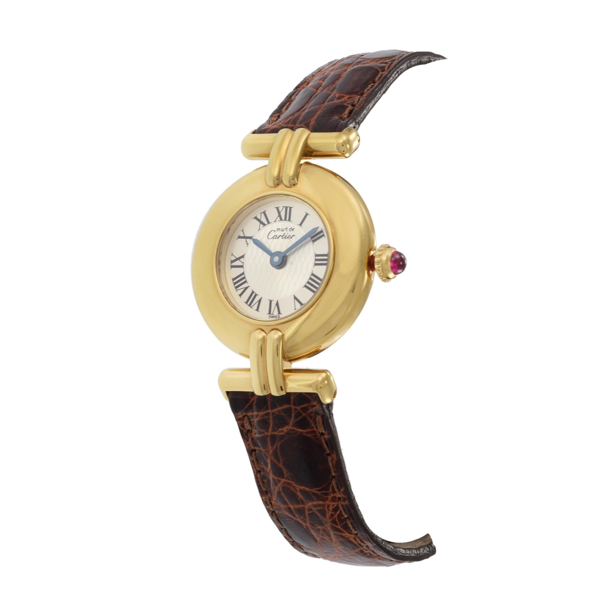 Cartier Must de Cartier Colisee Uhr aus Vermeil-Quarz (Moderne)