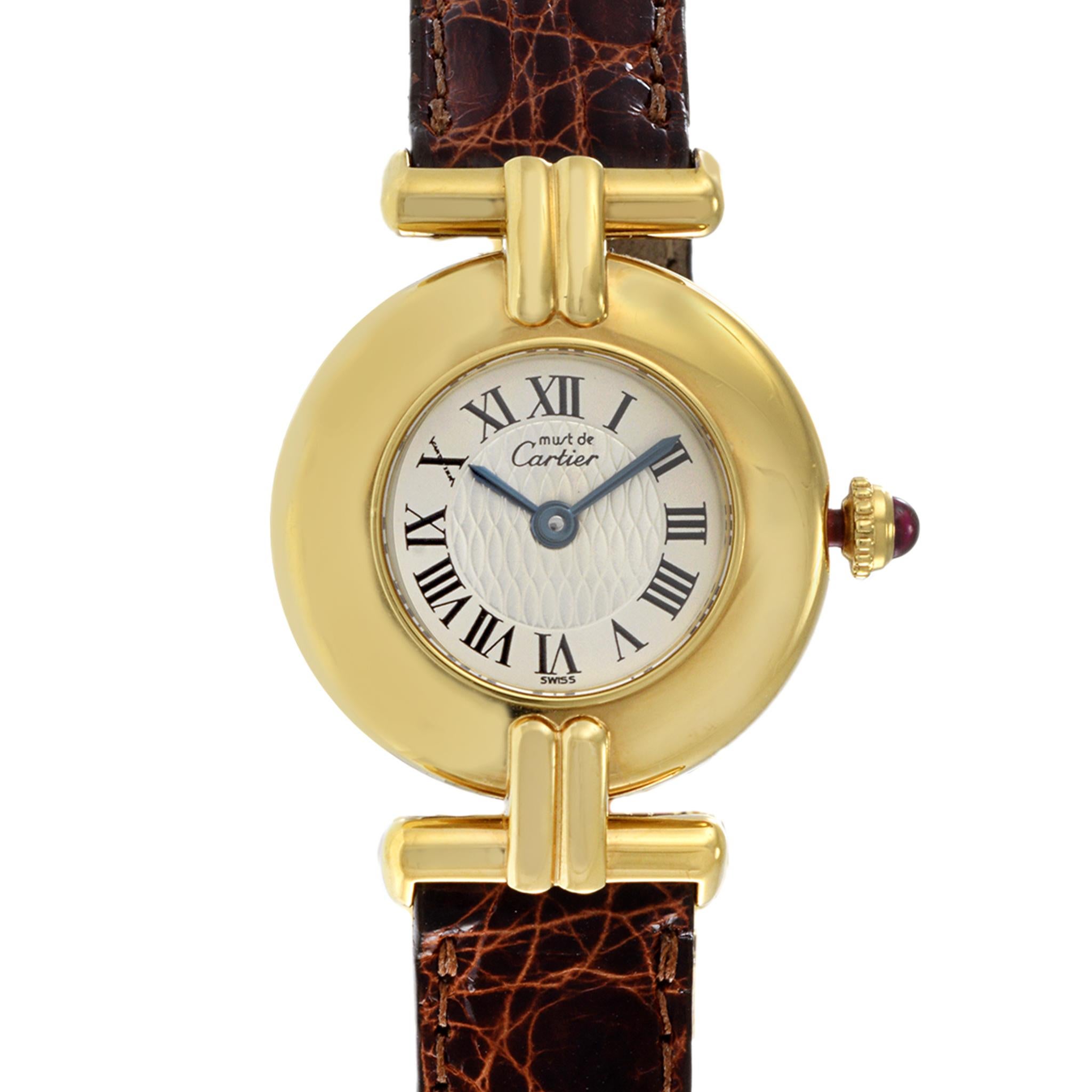 Cartier Must de Cartier Colisee Uhr aus Vermeil-Quarz im Zustand „Gut“ in New York, NY