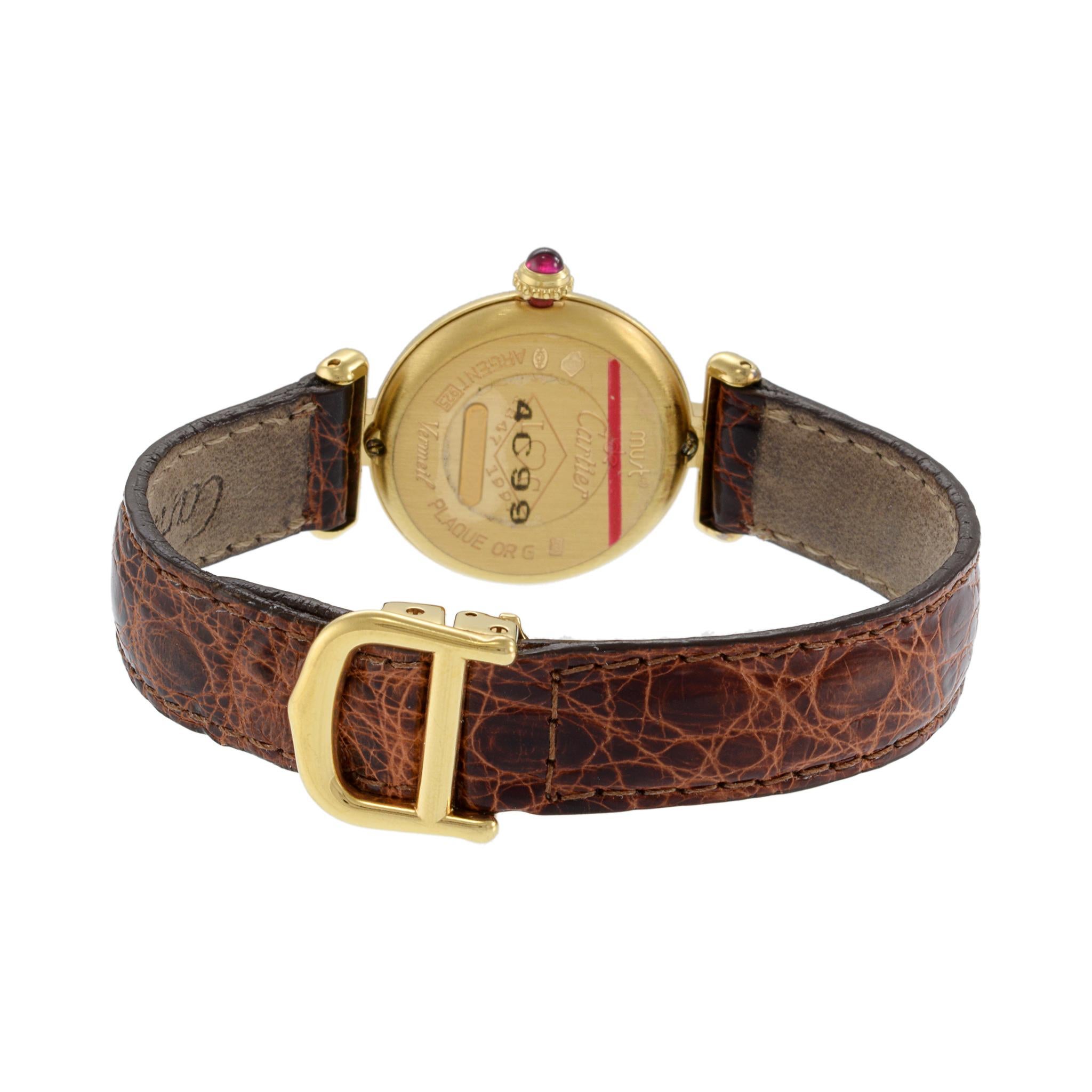 Cartier Must de Cartier Colisee Uhr aus Vermeil-Quarz 1