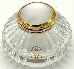 Cartier 'Must de Cartier' Crystal Gilt and Silver Mellon Inkwell