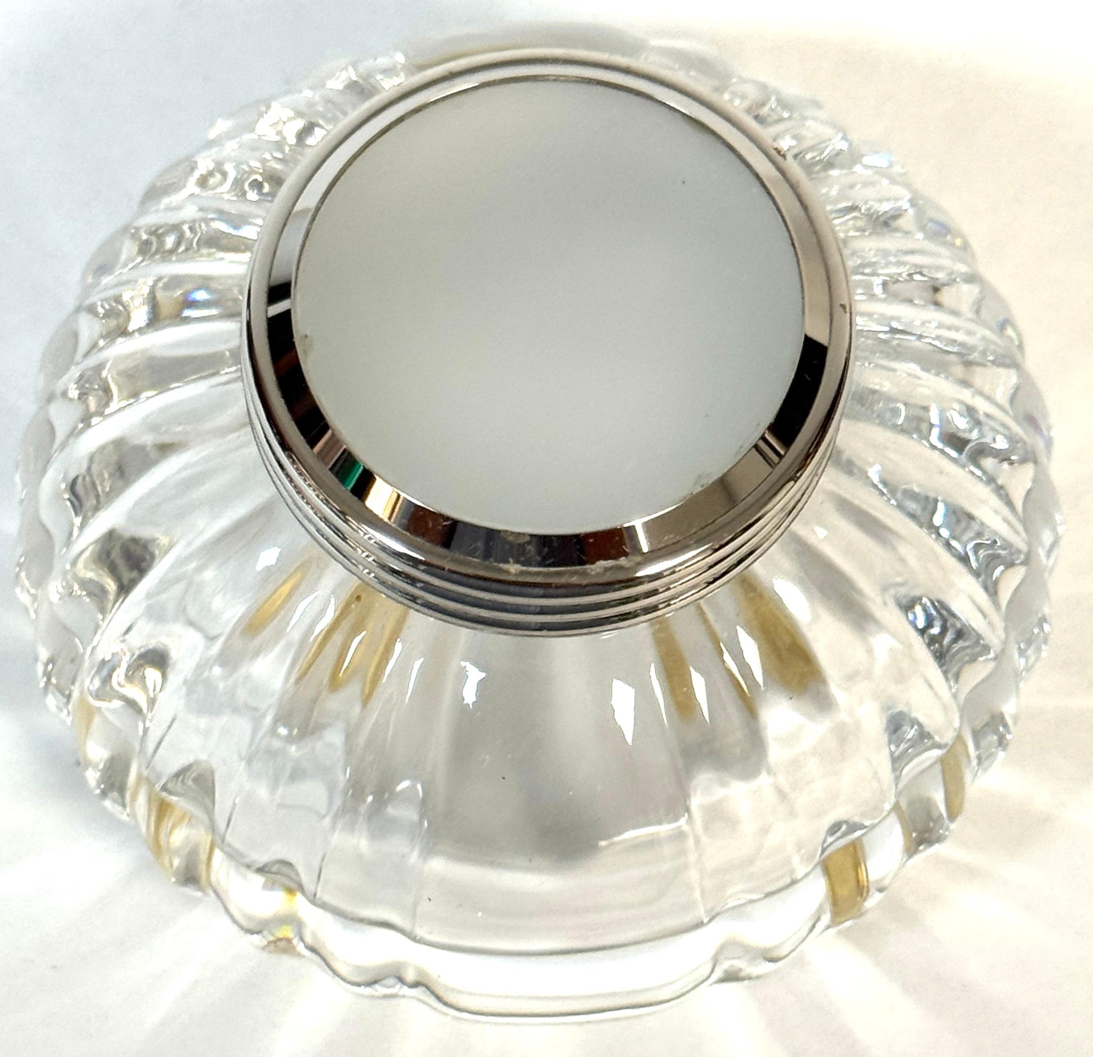 Moderno Calamaio Mellon in cristallo e argenteria Must de Cartier in vendita
